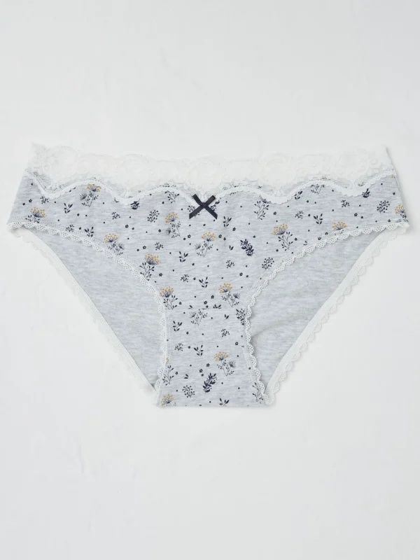 Florence Grey Floral Mini Knickers