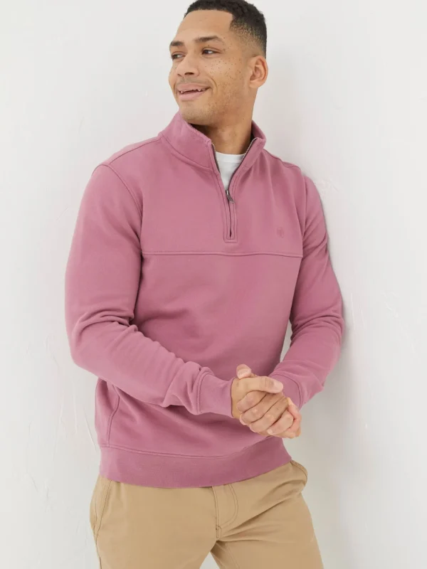 Fowey Pink Half Neck Sweatshirt