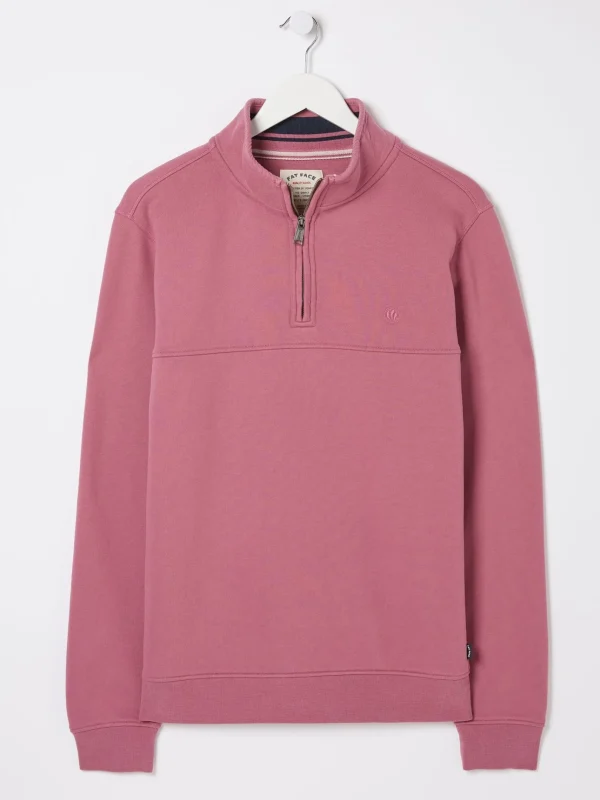 Fowey Pink Half Neck Sweatshirt