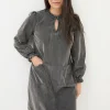 Fran Charcoal Grey Cord Tunic Dress