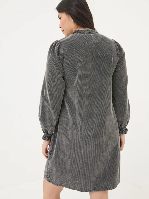 Fran Charcoal Grey Cord Tunic Dress