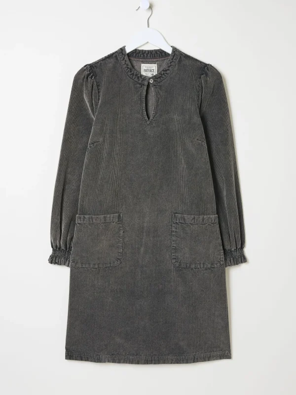 Fran Charcoal Grey Cord Tunic Dress