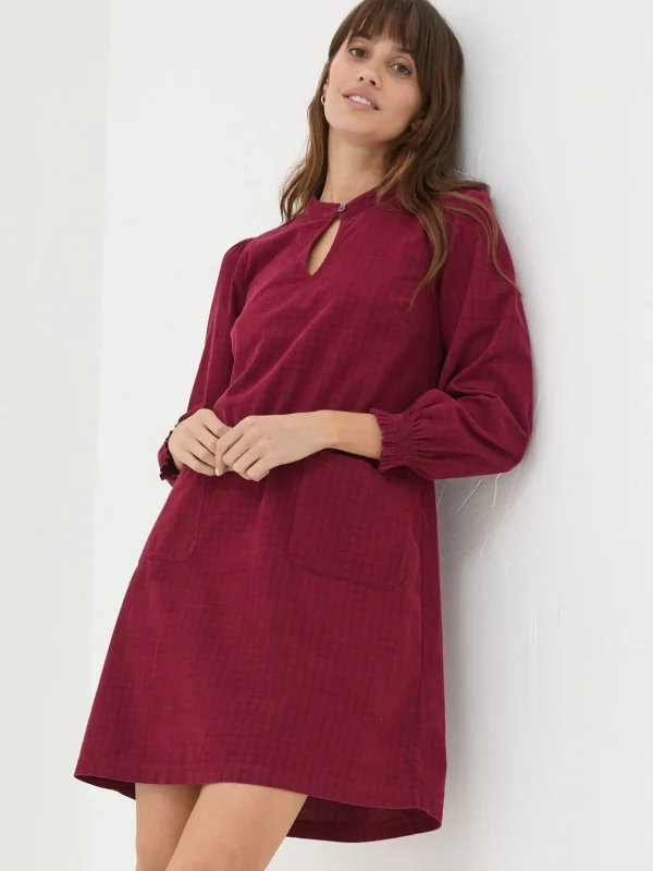 Fran Red Check Cord Dress