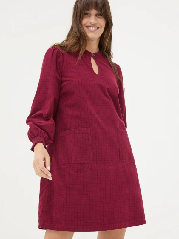 Fran Red Check Cord Dress