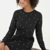 Georgia Black Embroidered Sweat Dress