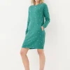 Georgia Green Embroidered Sweat Dress