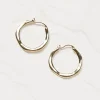 Gold Hammered Hoops