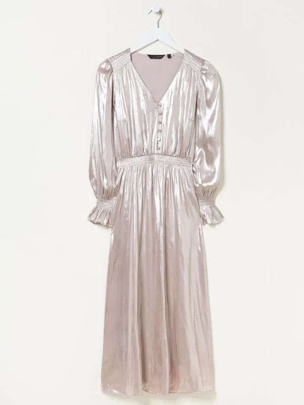 Gold Rina Metallic Midi Dress