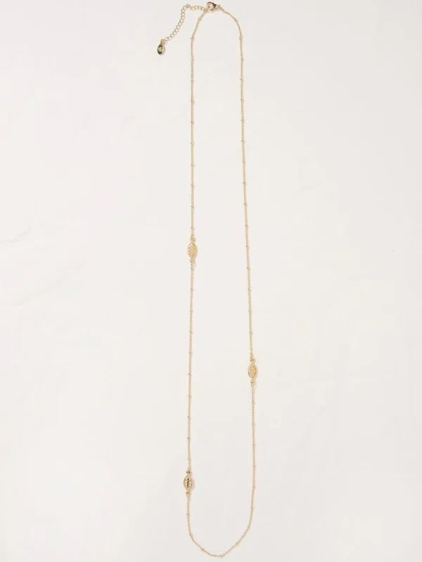 Gold Tone Leaf Necklace