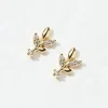 Gold Tone Leaf Studs