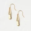 Gold Tone Texture Drop Earrings