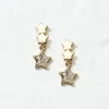 Gold Tone Trio Star Earrings