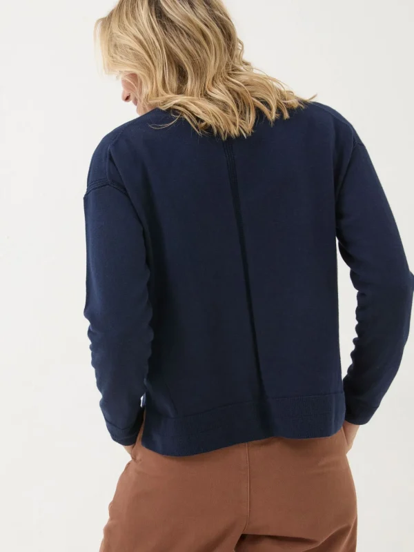 Grace Navy Cotton Cashmere Blend Cardigan