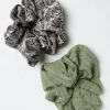 Green 2 Pack Paisley Scrunchies