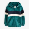 Green Colourblock Zip Through Hoodie