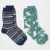 Green Cosy Bunny Socks 2 Pack