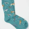 Green Dog Flower Women's Socks 1 Pack (size 4-7)