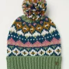 Green Haze Fairisle Bobble Beanie