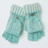 Green Haze Plaited Overflap Gloves