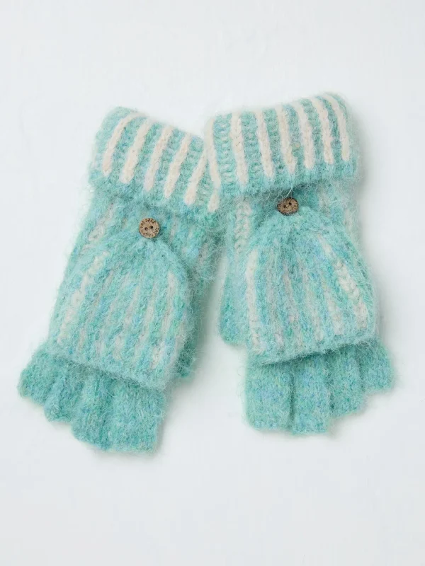 Green Haze Plaited Overflap Gloves