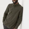 Green Long Sleeve Oxlow Plain 100% Cotton Shirt