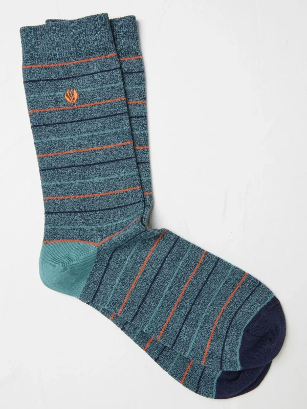 Green Stripe Men's Socks 1 Pack