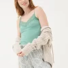 Green V-Neck Lace Vest