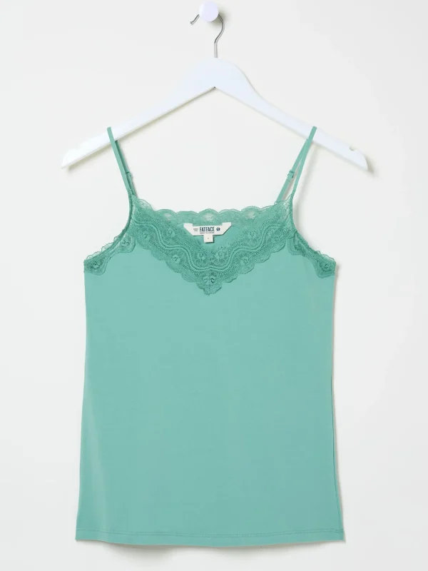 Green V-Neck Lace Vest