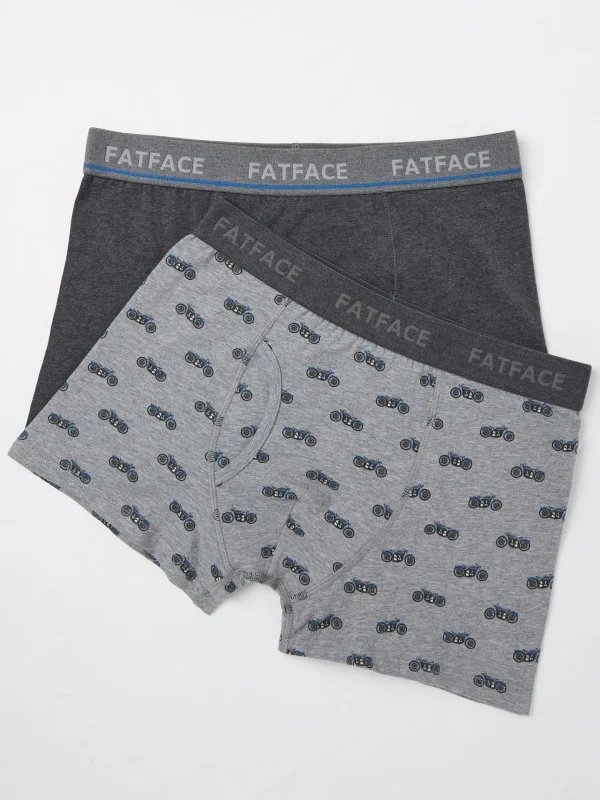 Grey 2 Pack Of Motorbike Boxers