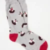 Grey Christmas Pudding Mallory Socks