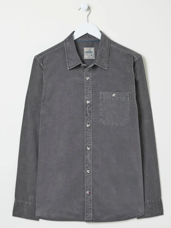 Grey Long Sleeve Cord Shirt