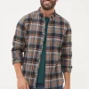 Grey Long Sleeve Selby Check 100% Cotton Shirt