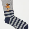 Grey Mens Moose Striped Socks 1 Pack