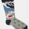 Grey Mens VW Campervan Scene Socks 1 Pack