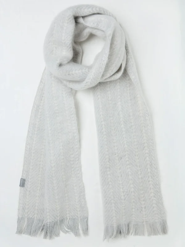 Grey Stitch Detail Scarf