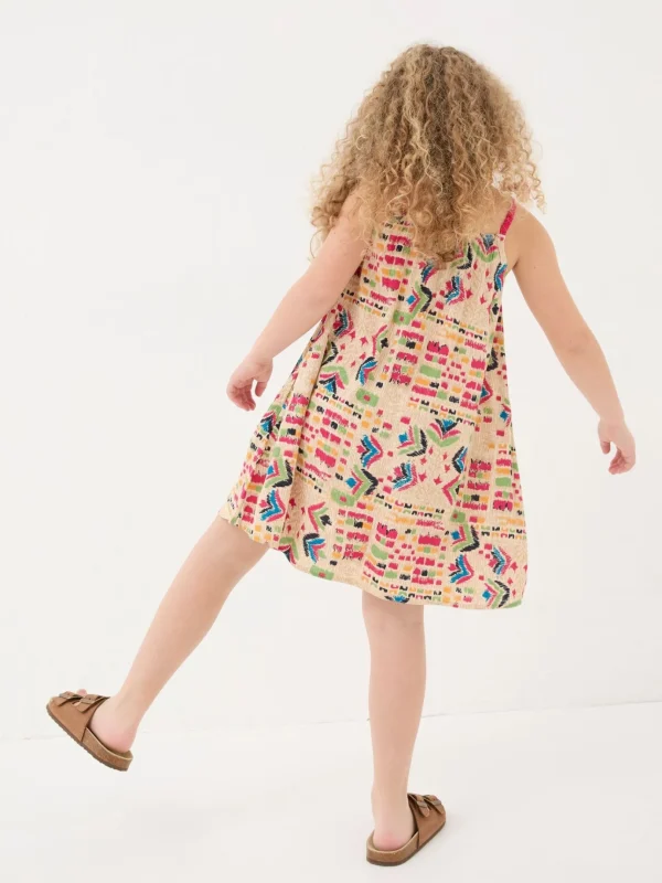 Hallie Natural Trail Marks Swing Dress