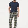 Hambrook Green Check Pyjama Bottoms