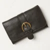 Harlow Black Round Buckle Foldover Purse