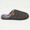 Harvey Navy Check Mule Slippers