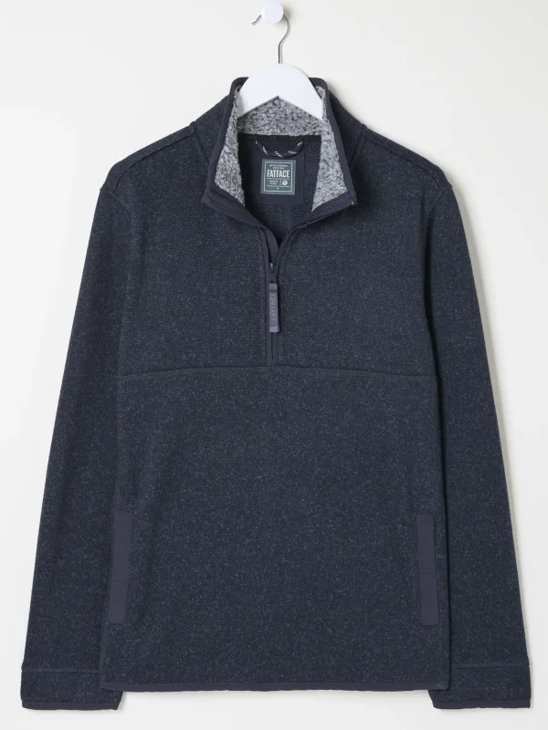 Haxby Navy Blue Half Neck Sweatshirt