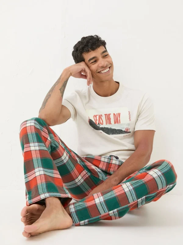 Helmsley Orange Check Pyjama Bottoms