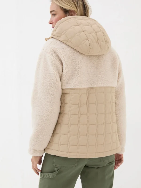 Honey Natural Fleece Quilted Jacket