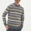 Hove Navy Blue Stripe Crew Jumper