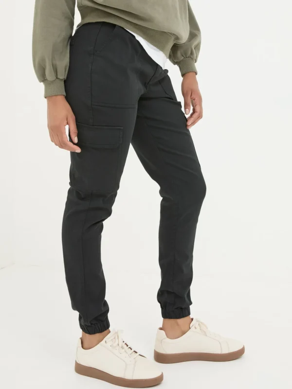 Hythe Black Cargo Trousers