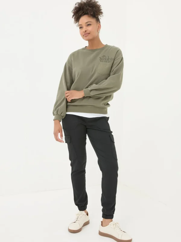 Hythe Black Cargo Trousers