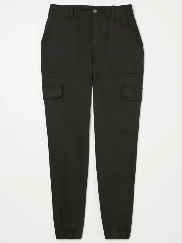 Hythe Black Cargo Trousers