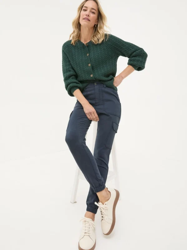 Hythe Blue Cargo Trousers