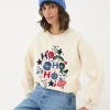 Ivory Christmas Graphic Crew Sweat Top