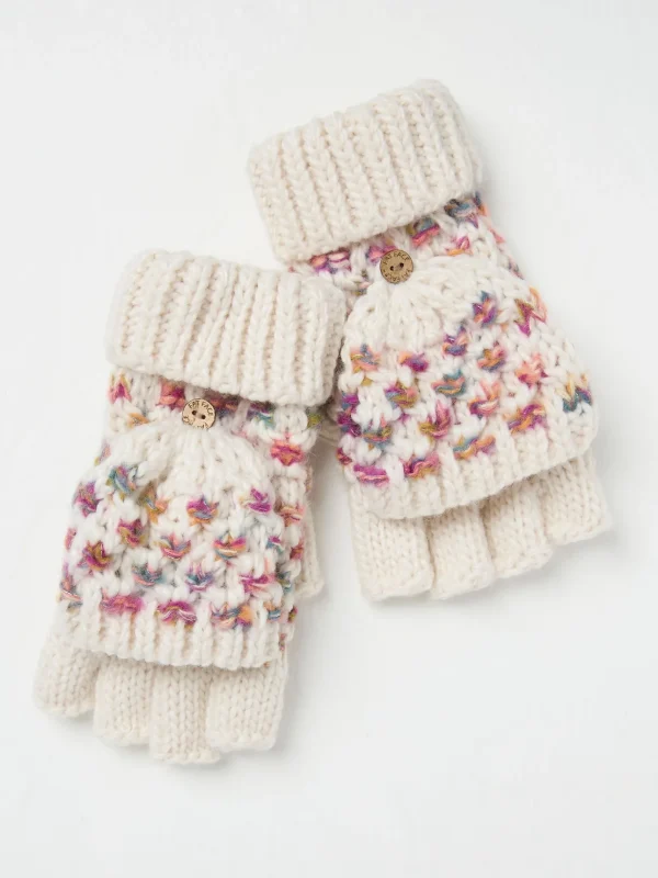 Ivory Spacedye Overflap Gloves