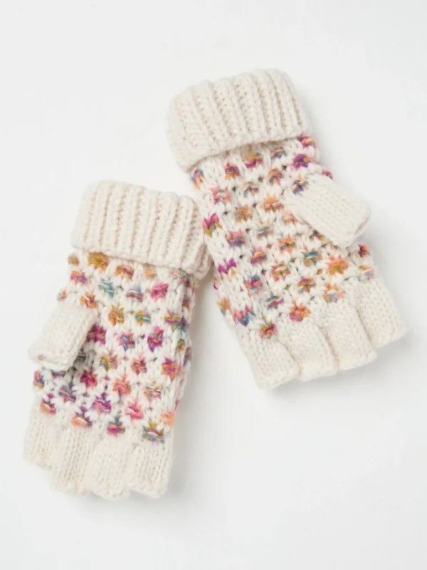 Ivory Spacedye Overflap Gloves